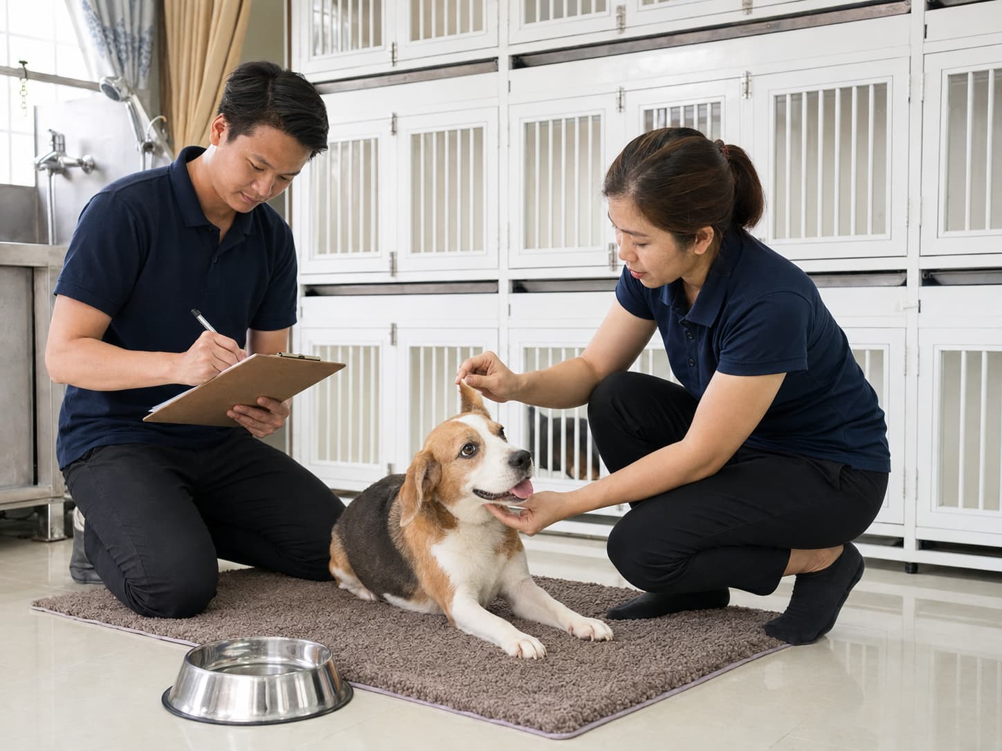 Chó được chăm sóc và theo dõi tại trung tâm